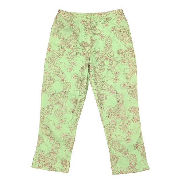 Lilly Pulitzer Pants - Lilly Pulitzer Embroidered Pineapple Capri Pants